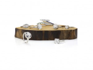 Image of Vintage Jewelry on Log on White by Canaan Albright